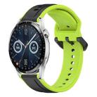 For Huawei Watch GT3 42mm 20mm Convex Loop Two-Color Silicone Watch Band(Black+Lime) - 1