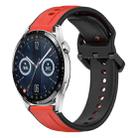 For Huawei Watch GT3 42mm 20mm Convex Loop Two-Color Silicone Watch Band(Red+Black) - 1