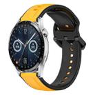 For Huawei Watch GT3 42mm 20mm Convex Loop Two-Color Silicone Watch Band(Yellow+Black) - 1