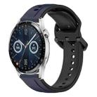 For Huawei Watch GT3 42mm 20mm Convex Loop Two-Color Silicone Watch Band(Midnight Blue+Black) - 1