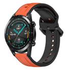 For Huawei Watch GT2 42mm 20mm Convex Loop Two-Color Silicone Watch Band(Orange+Black) - 1