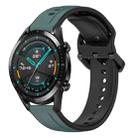 For Huawei Watch GT2 42mm 20mm Convex Loop Two-Color Silicone Watch Band(Olive Green + Black) - 1
