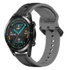 For Huawei Watch GT2 42mm 20mm Convex Loop Two-Color Silicone Watch Band(Black+Grey) - 1