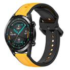 For Huawei Watch GT2 42mm 20mm Convex Loop Two-Color Silicone Watch Band(Yellow+Black) - 1