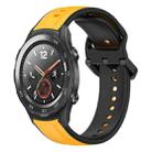 For Huawei Watch 2 20mm Convex Loop Two-Color Silicone Watch Band(Yellow+Black) - 1