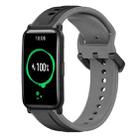For Honor Watch ES 20mm Convex Loop Two-Color Silicone Watch Band(Black+Grey) - 1