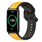 For Honor Watch ES 20mm Convex Loop Two-Color Silicone Watch Band(Yellow+Black) - 1