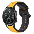 For Honor MagicWatch2 42mm 20mm Convex Loop Two-Color Silicone Watch Band(Yellow+Black) - 1