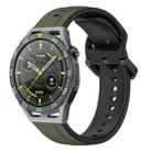 For Huawei Watch GT3 SE 22mm Convex Loop Two-Color Silicone Watch Band(Dark Green+Black) - 1