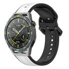 For Huawei Watch GT3 SE 22mm Convex Loop Two-Color Silicone Watch Band(White+Black) - 1