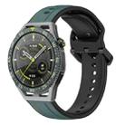 For Huawei Watch GT3 SE 22mm Convex Loop Two-Color Silicone Watch Band(Olive Green + Black) - 1