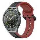 For Huawei Watch GT3 SE 22mm Convex Loop Two-Color Silicone Watch Band(Black+Red) - 1