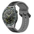 For Huawei Watch GT3 SE 22mm Convex Loop Two-Color Silicone Watch Band(Black+Grey) - 1