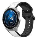 For Huawei Watch GT3 Pro 46mm 22mm Convex Loop Two-Color Silicone Watch Band(White+Black) - 1