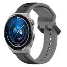 For Huawei Watch GT3 Pro 46mm 22mm Convex Loop Two-Color Silicone Watch Band(Black+Grey) - 1