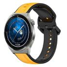 For Huawei Watch GT3 Pro 46mm 22mm Convex Loop Two-Color Silicone Watch Band(Yellow+Black) - 1
