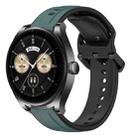 For Huawei Watch Buds 22mm Convex Loop Two-Color Silicone Watch Band(Olive Green + Black) - 1