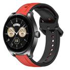 For Huawei Watch Buds 22mm Convex Loop Two-Color Silicone Watch Band(Red+Black) - 1