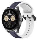 For Huawei Watch Buds 22mm Convex Loop Two-Color Silicone Watch Band(Midnight Blue+White) - 1