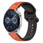 For Huawei Watch GT3 46mm 22mm Convex Loop Two-Color Silicone Watch Band(Orange+Black) - 1