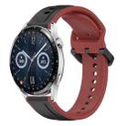 For Huawei Watch GT3 46mm 22mm Convex Loop Two-Color Silicone Watch Band(Black+Red) - 1