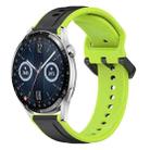 For Huawei Watch GT3 46mm 22mm Convex Loop Two-Color Silicone Watch Band(Black+Lime) - 1