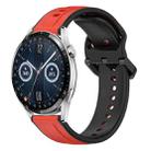 For Huawei Watch GT3 46mm 22mm Convex Loop Two-Color Silicone Watch Band(Red+Black) - 1