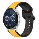 For Huawei Watch GT3 46mm 22mm Convex Loop Two-Color Silicone Watch Band(Yellow+Black) - 1