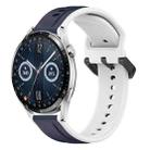 For Huawei Watch GT3 46mm 22mm Convex Loop Two-Color Silicone Watch Band(Midnight Blue+White) - 1