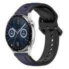 For Huawei Watch GT3 46mm 22mm Convex Loop Two-Color Silicone Watch Band(Midnight Blue+Black) - 1
