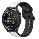 For Huawei Watch GT Runner 22mm Convex Loop Two-Color Silicone Watch Band(White+Black) - 1