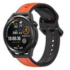 For Huawei Watch GT Runner 22mm Convex Loop Two-Color Silicone Watch Band(Orange+Black) - 1