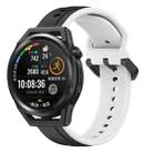 For Huawei Watch GT Runner 22mm Convex Loop Two-Color Silicone Watch Band(Black+White) - 1