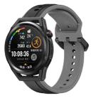 For Huawei Watch GT Runner 22mm Convex Loop Two-Color Silicone Watch Band(Black+Grey) - 1