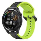 For Huawei Watch GT Runner 22mm Convex Loop Two-Color Silicone Watch Band(Black+Lime) - 1