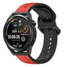 For Huawei Watch GT Runner 22mm Convex Loop Two-Color Silicone Watch Band(Red+Black) - 1