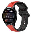 For Huawei Watch 3 22mm Convex Loop Two-Color Silicone Watch Band(Red+Black) - 1