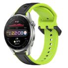 For Huawei Watch 3 Pro 22mm Convex Loop Two-Color Silicone Watch Band(Black+Lime) - 1