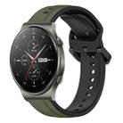 For Huawei GT2 Pro 22mm Convex Loop Two-Color Silicone Watch Band(Dark Green+Black) - 1