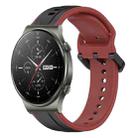 For Huawei GT2 Pro 22mm Convex Loop Two-Color Silicone Watch Band(Black+Red) - 1