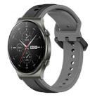 For Huawei GT2 Pro 22mm Convex Loop Two-Color Silicone Watch Band(Black+Grey) - 1