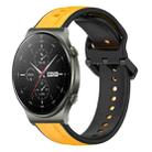 For Huawei GT2 Pro 22mm Convex Loop Two-Color Silicone Watch Band(Yellow+Black) - 1
