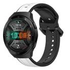 For Huawei Watch GT 2E 22mm Convex Loop Two-Color Silicone Watch Band(White+Black) - 1