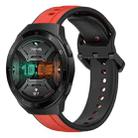 For Huawei Watch GT 2E 22mm Convex Loop Two-Color Silicone Watch Band(Red+Black) - 1