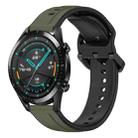 For Huawei GT2 46mm 22mm Convex Loop Two-Color Silicone Watch Band(Dark Green+Black) - 1