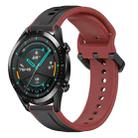 For Huawei GT2 46mm 22mm Convex Loop Two-Color Silicone Watch Band(Black+Red) - 1