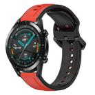 For Huawei GT2 46mm 22mm Convex Loop Two-Color Silicone Watch Band(Red+Black) - 1