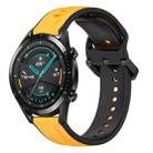 For Huawei GT2 46mm 22mm Convex Loop Two-Color Silicone Watch Band(Yellow+Black) - 1