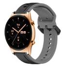 For Honor Watch GS 3 22mm Convex Loop Two-Color Silicone Watch Band(Black+Grey) - 1