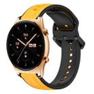 For Honor Watch GS 3 22mm Convex Loop Two-Color Silicone Watch Band(Yellow+Black) - 1